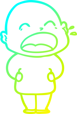 Bir insan tarafından çizilmiş kel adam diye bağıran bir çizgi film çizimi.