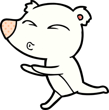 Bir insan tarafından çizilmiş kutup ayısı karikatürü