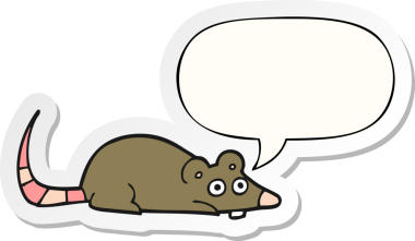 bir insan tarafından çizilmiş konuşma kabarcığı etiketli çizgi film faresi