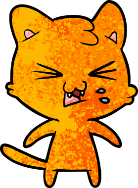 Bir insan tarafından çizilmiş kedi tıslaması.