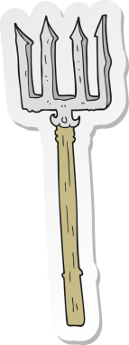 Bir insan tarafından çizilmiş karikatür şeytan çatalı.