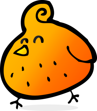 Bir insan tarafından çizilmiş çizgi film kuşu.