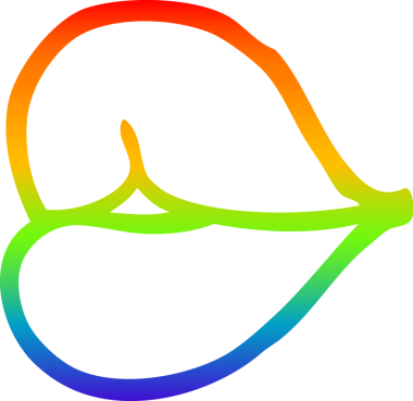 Bir insan tarafından çizilen kırmızı dudakların çizgi çizimi.