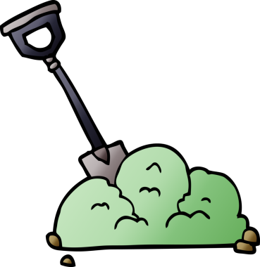 Bir insan tarafından çizilmiş çöpte karalama küreği.