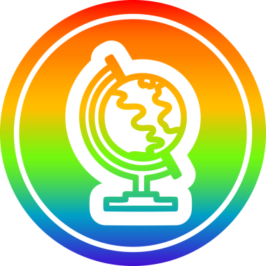 bir insan tarafından çizilmiş gökkuşağı gradyan görünümlü yuvarlak simge