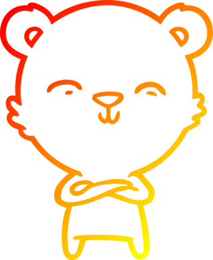 Bir insan tarafından çizilmiş mutlu bir kutup ayısının sıcak çizgi çizimi