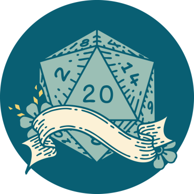Bir insan tarafından çizilen 20 D20 zar atma ikonu