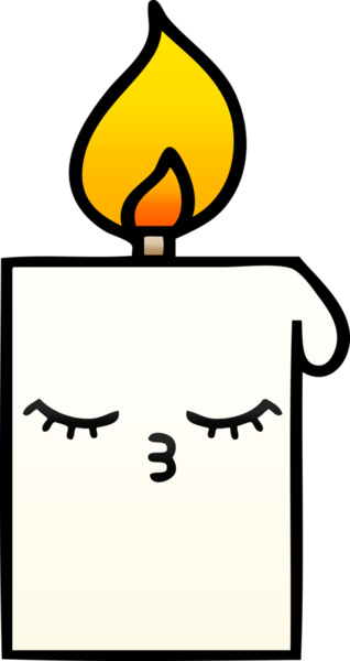 Bir insan tarafından çizilmiş yanan bir mumun gölgeli karikatürü.