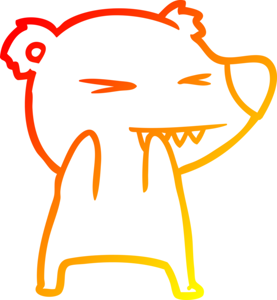 Bir insan tarafından çizilmiş kızgın bir ayı karikatürü.