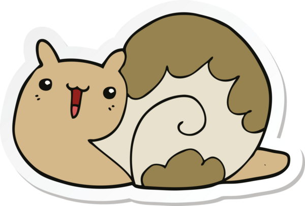 Bir insan tarafından çizilmiş şirin bir salyangozun çıkartması.