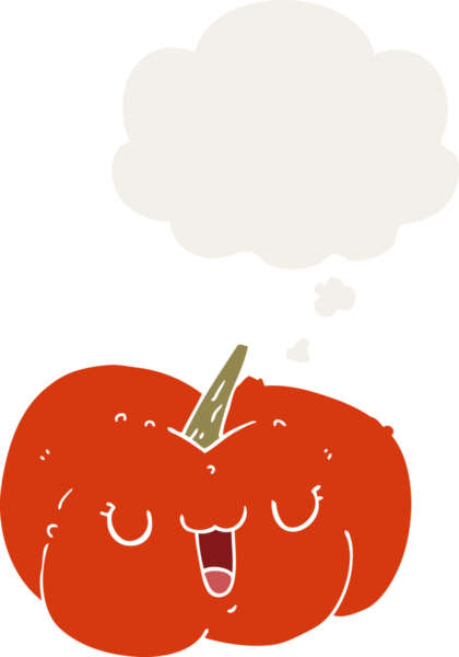 insan tarafından çizilmiş düşünce baloncuklu çizgi film balkabağı