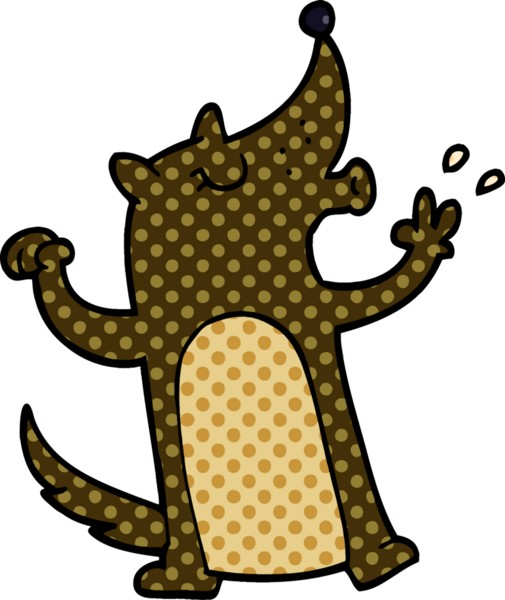 Bir insan tarafından çizilmiş karalama, ıslık çalan kurt.