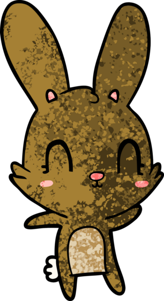 Bir insan tarafından çizilmiş şirin çizgi film tavşanı.