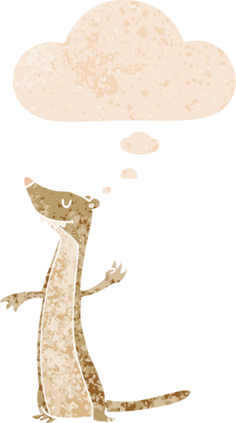 Düşünce baloncuğu ile çizgi film gelinciği grunge sıkıntılı retro dokuma tarzı bir insan tarafından çizilmiş