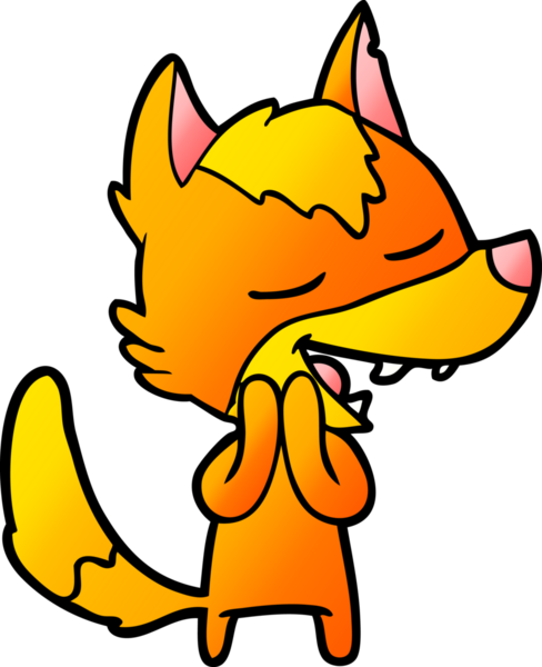 Bir insan tarafından çizilmiş tilki çizgi film karakteri