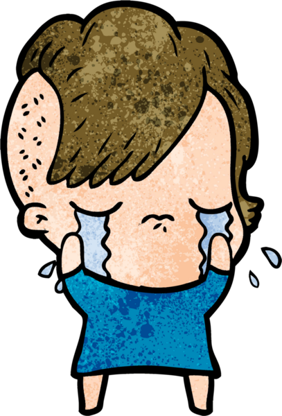 Bir insan tarafından çizilmiş ağlayan bir kız.