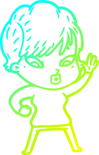 Bir insan tarafından çizilmiş bir karikatür kadın çizimi.