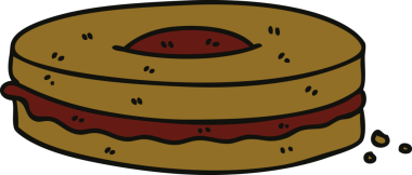 Bir insan tarafından çizilmiş garip bir çizgi film çikolatalı bisküvi.