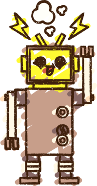 Bir insan tarafından çizilen robot tebeşiri.