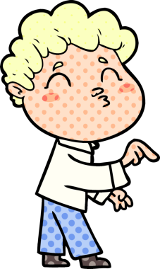 Çizgi film adamı somurtuyor Bir insan tarafından çizilmiş