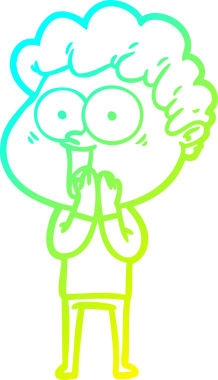 Bir insan tarafından çizilmiş mutlu bir adamın soğuk çizgi çizimi.