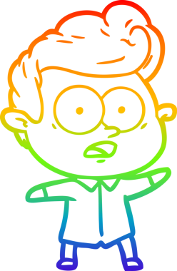 Bir insan tarafından çizilmiş gökkuşağı gradyan çizgi çizimi.