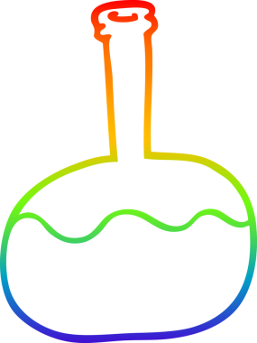 Gökkuşağı gradyan çizgi çizimi bir insan tarafından çizilmiş deney iksirleri
