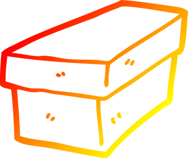 Bir insan tarafından çizilmiş karton bir kutunun sıcak gradyan çizgisi