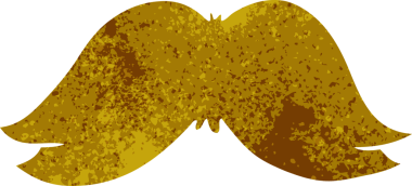 Bir insan tarafından çizilmiş eski bir erkek bıyığı karalaması.