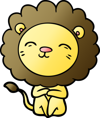 Bir insan tarafından çizilmiş çizgi film aslanı.