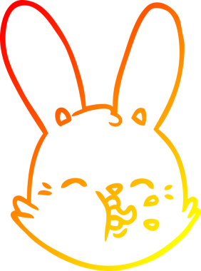 Bir insan tarafından çizilmiş komik tavşan suratlı çizgi film karakteri.