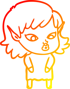 Bir insan tarafından çizilmiş güzel bir elf kızı çizimi.