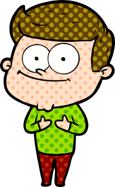 Bir insan tarafından çizilmiş gülümseyen adam.