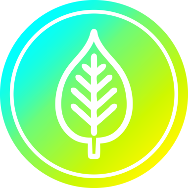 Bir insan tarafından çizilmiş doğal yaprak dairesel simgesi.