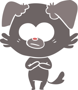 Bir insan tarafından çizilmiş gergin köpek rengi çizgi filmi.