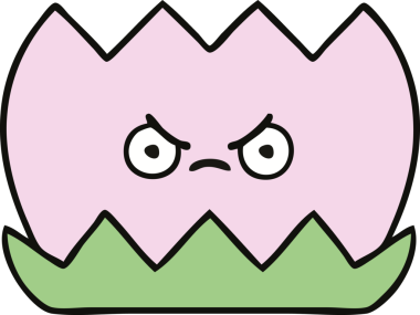 Bir insan tarafından çizilmiş tatlı bir nilüfer çiçeği karikatürü.