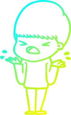 Bir insan tarafından çizilen bir çizgi filmin soğuk gradyan çizimi.