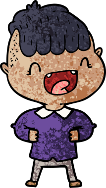 Bir insan tarafından çizilmiş mutlu çocuk çizgi filmi.