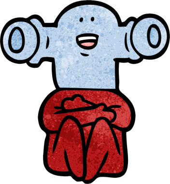 Bir insan tarafından çizilmiş dostane bir uzaylı çizgi filmi.