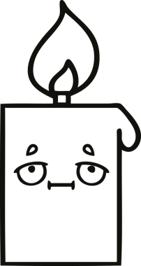 Bir insan tarafından çizilmiş mum çizimi.