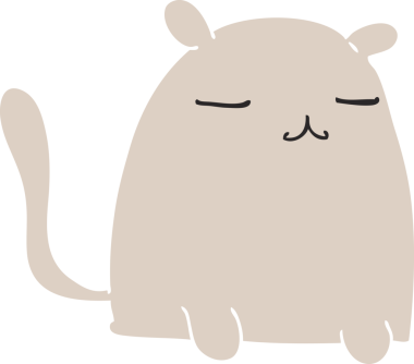 Bir insan tarafından çizilmiş garip çizgi film kedisi.