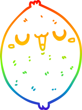 gökkuşağı gradyanı çizimi bir insan tarafından çizilmiş mutlu limon