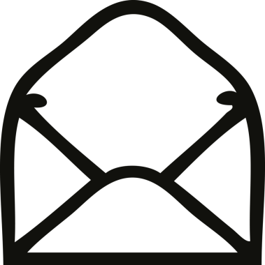 Bir insan tarafından çizilmiş kağıt bir zarfın çizgi çizimi