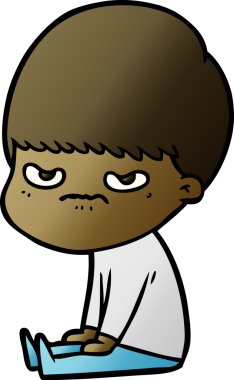 Bir insan tarafından çizilmiş çizgi film çocuğu.