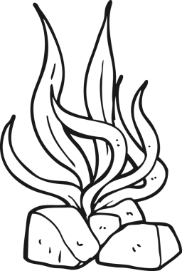 Bir insan tarafından çizilmiş siyah beyaz deniz yosunu.