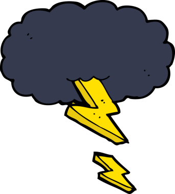 bir insan tarafından çizilmiş bir gökgürültüsü bulutu