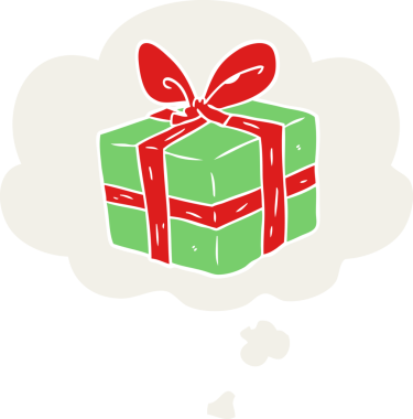 Bir insan tarafından çizilmiş, düşünce baloncuğuyla paketlenmiş bir çizgi film.