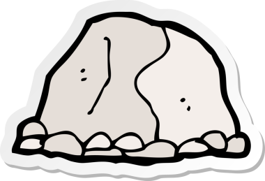 Bir insan tarafından çizilmiş büyük bir taşın çıkartması.