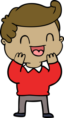 Bir insan tarafından çizilmiş mutlu bir adam.