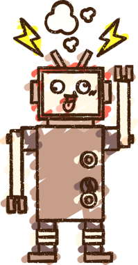 Bir insan tarafından çizilen robot tebeşiri.